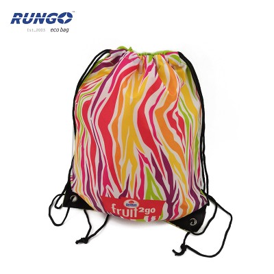 Custom Animal Zebra Prints Full Sublimation Drawstring Backpack Bag Polyester