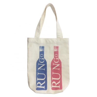 custom print 2 bottle cotton canvas wine Tote  Bag